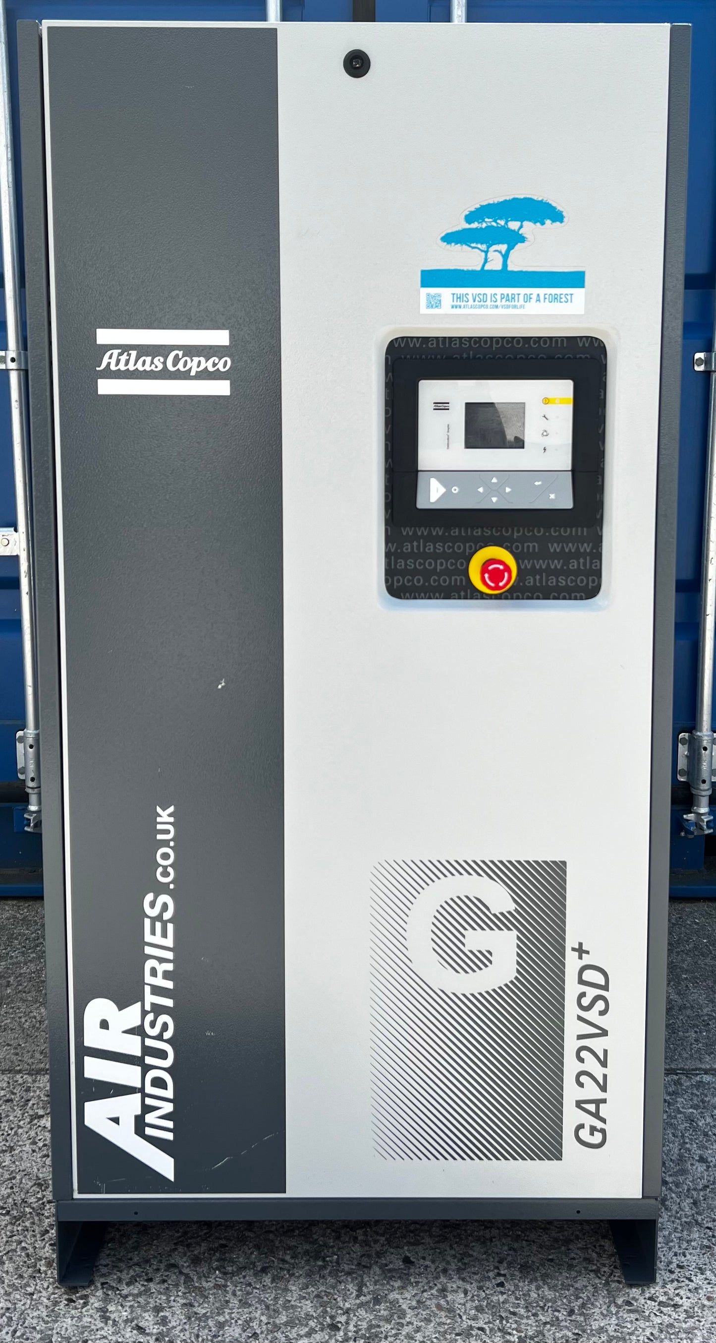 Atlas Copco GA22VSD+ Variable Speed Drive Rotary Screw Compressor, 22Kw, 159cfm!