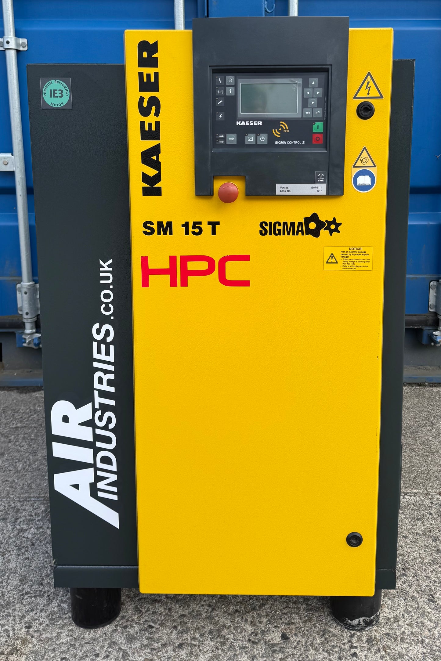 HPC / Kaeser SM15T Rotary Screw Compressor + Dryer! 9.0Kw, 53Cfm, 8Bar!