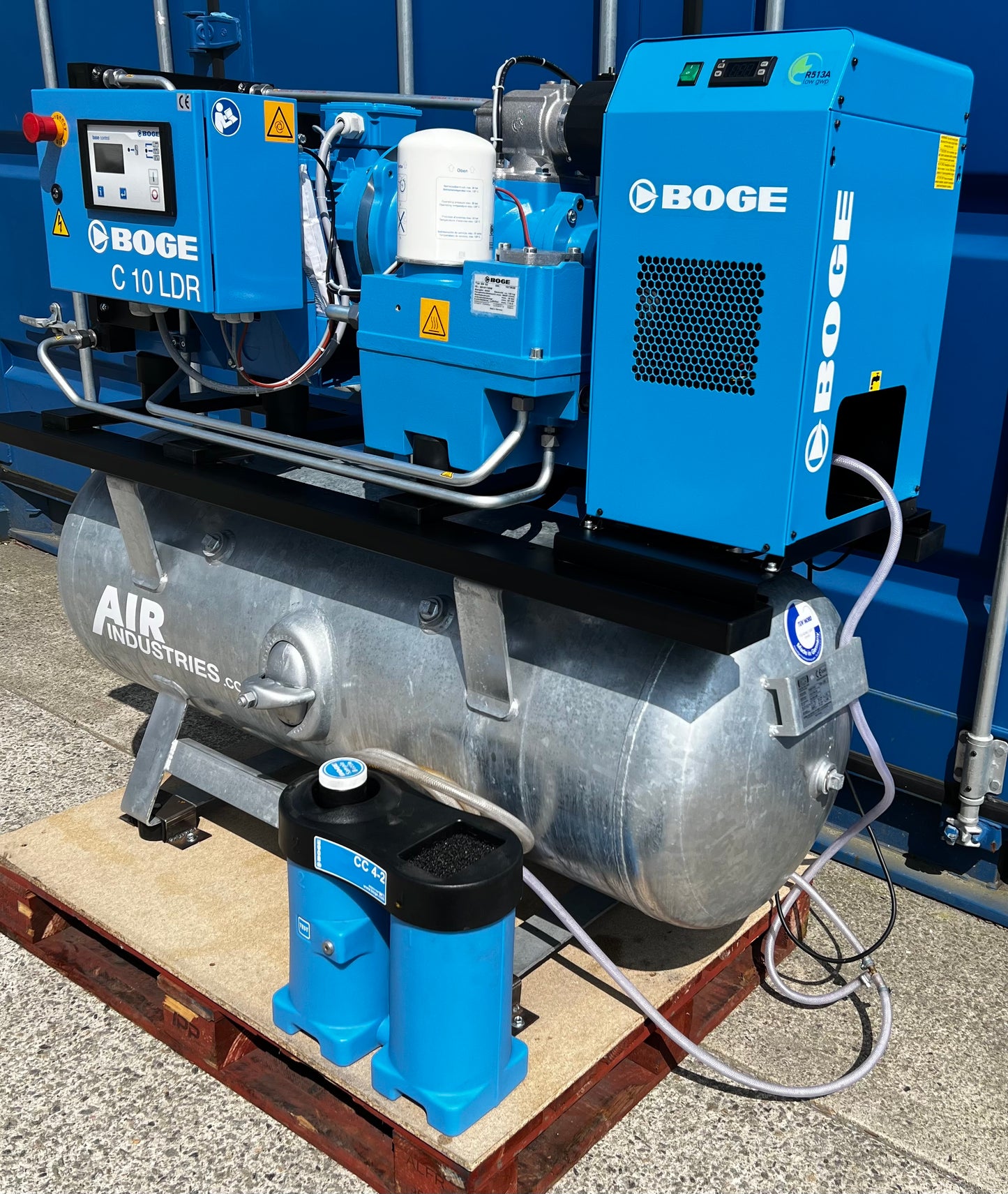 Boge C10LDR-350 Receiver Mounted Rotary Screw Compressor + Dryer + Filter (36Cfm, 7.5Kw)