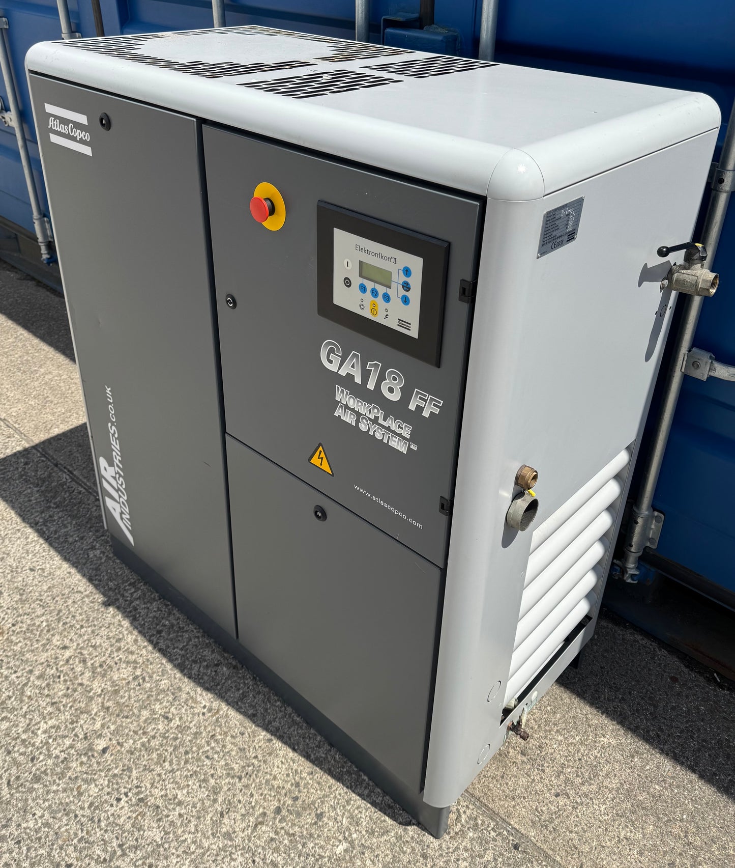 Atlas Copco GA18FF Rotary Screw Compressor + Dryer, 18.5Kw, 115Cfm!