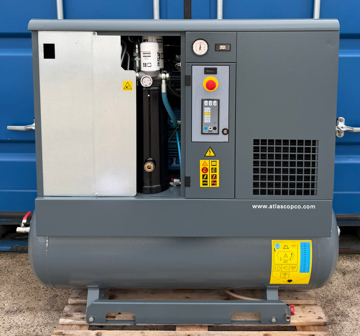 Atlas Copco GX11FF Receiver Mounted Rotary Screw Compressor + Dryer, 11Kw, 57cfm