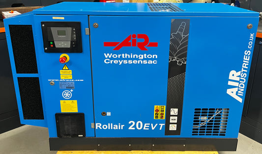 Worthington RLR20E VT Variable Speed Rotary Screw Compressor + Dryer 78.8Cfm