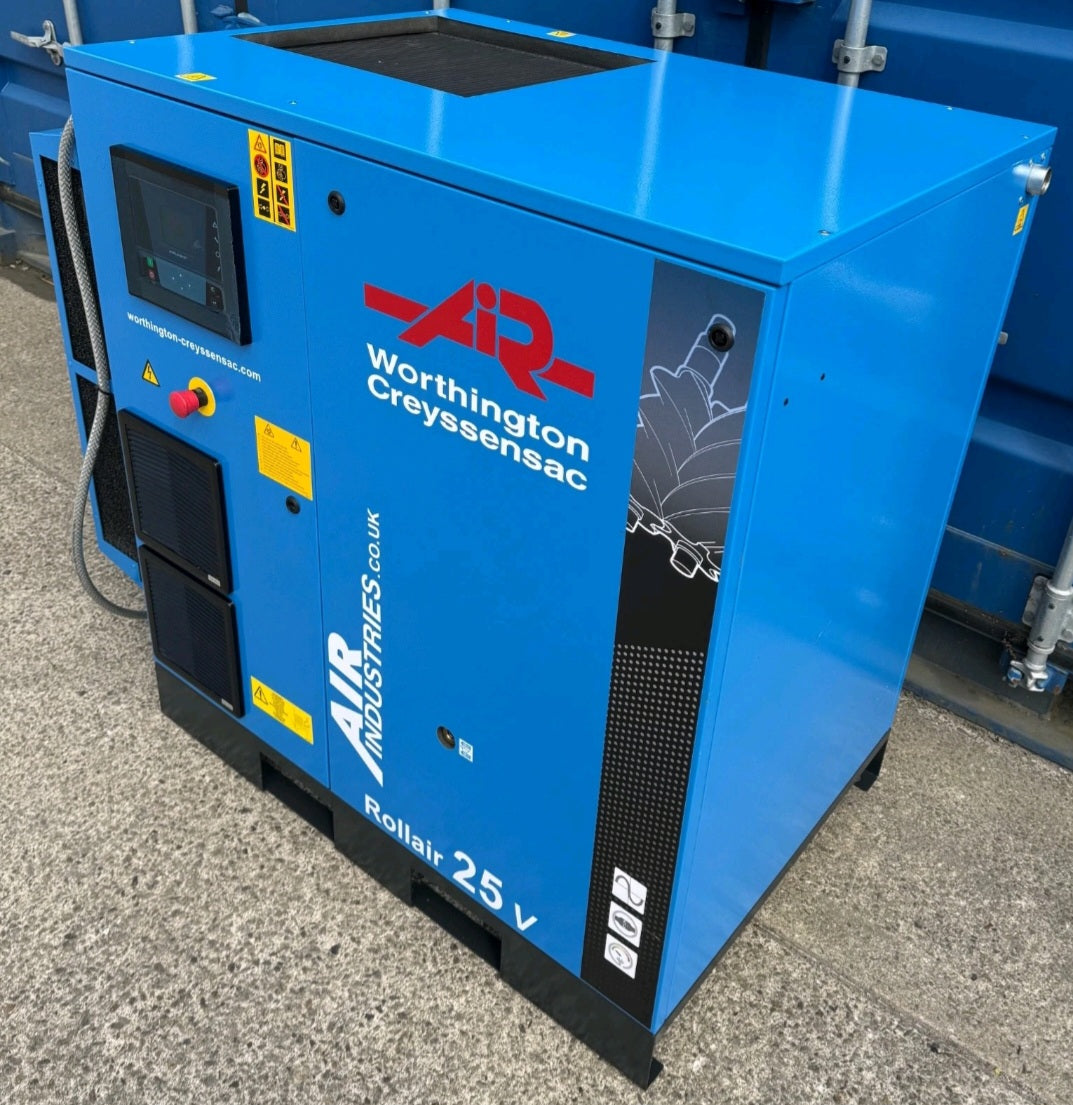 Worthington RLR25V Variable Speed Drive Rotary Screw Compressor, 118Cfm! 18.5Kw!