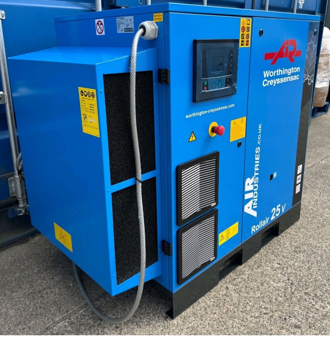 Worthington RLR25V Variable Speed Drive Rotary Screw Compressor, 118Cfm! 18.5Kw!