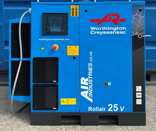 Worthington RLR25V Variable Speed Drive Rotary Screw Compressor, 118Cfm! 18.5Kw!