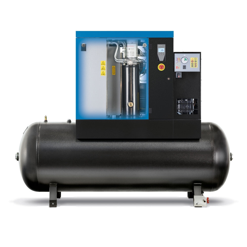 ABAC SPINN 11E 10 Receiver Mounted Rotary Screw Compressor + Dryer (50CFM, 11kW)
