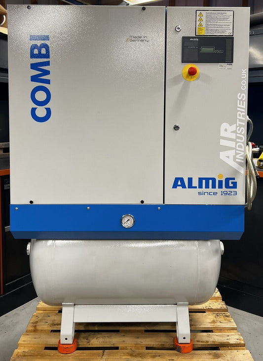 Almig Combi 11 Receiver Mounted Rotary Screw Compressor + Dryer! 11Kw, 57Cfm!