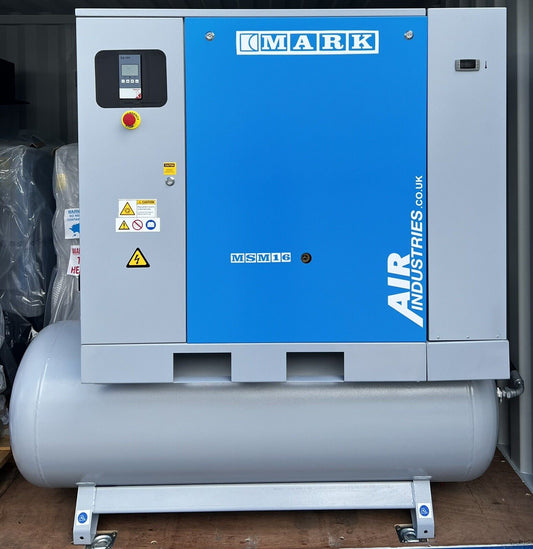 New Mark MSM16D Receiver Mounted Rotary Screw Compressor + Dryer, 15Kw, 81.5Cfm!