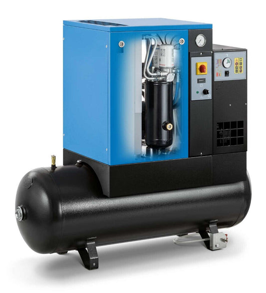 New! ABAC SPINN Receiver Mounted Rotary Screw Compressor With Dryer! (27.5Cfm)