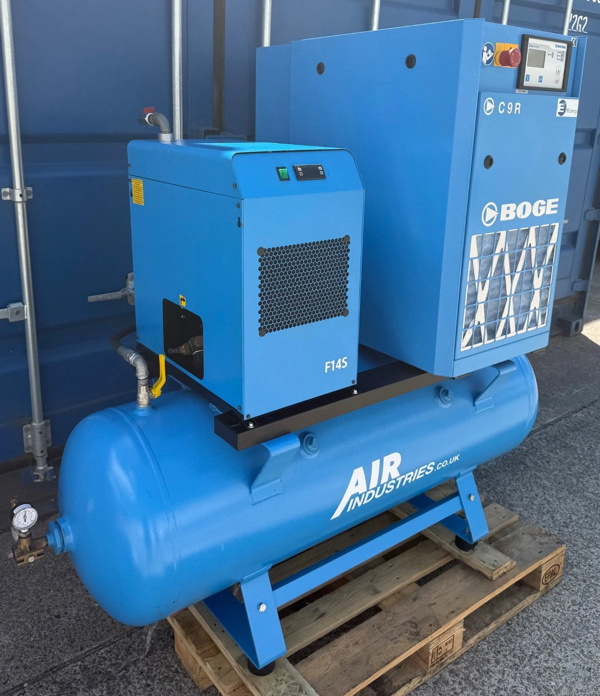 Boge C9DR-270 Receiver Mounted Rotary Screw Compressor + Dryer (42Cfm, 7.5Kw)