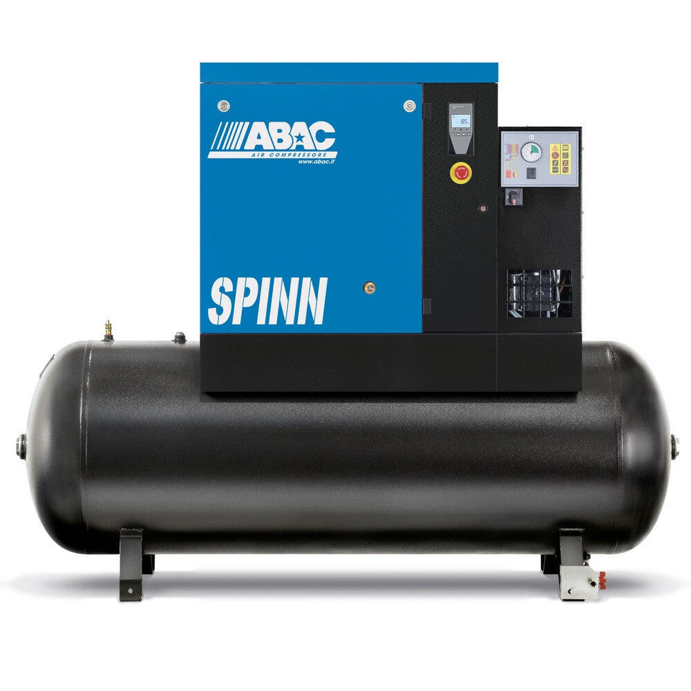 ABAC SPINN 11E 10 Receiver Mounted Rotary Screw Compressor + Dryer (50CFM, 11kW)