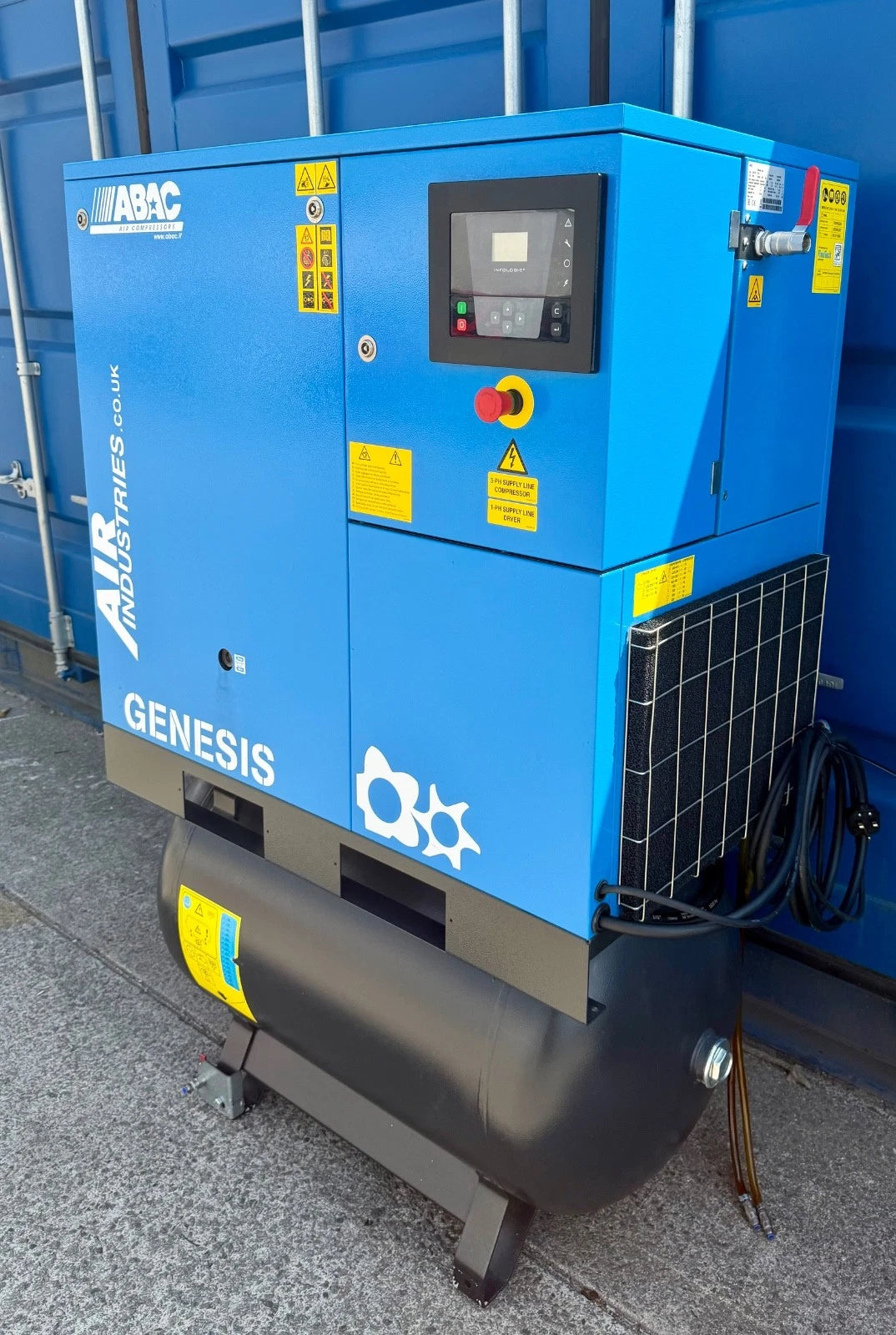 ABAC Genesis 11 Receiver Mounted Rotary Screw Compressor + Dryer! 11Kw, 59Cfm
