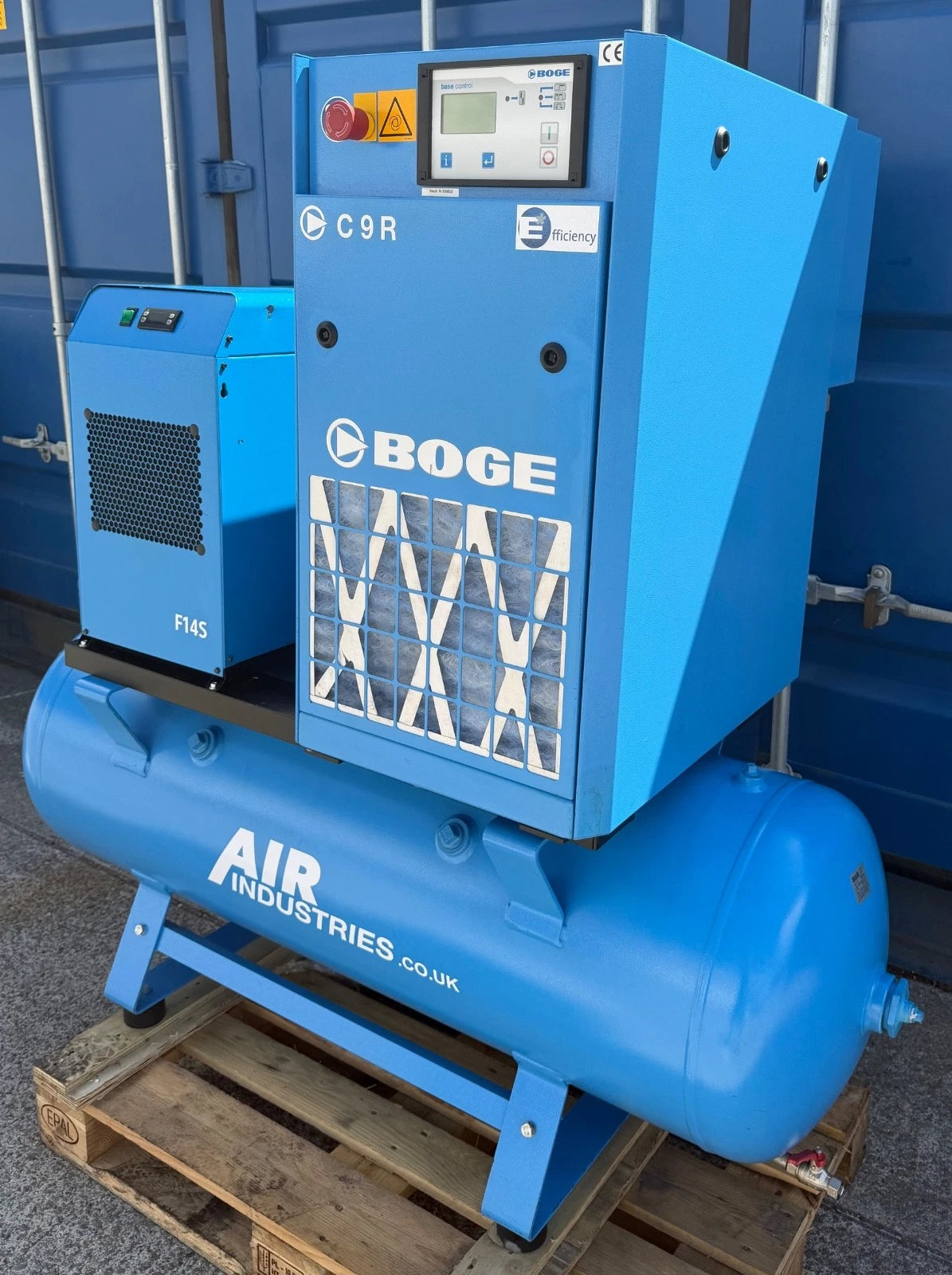 Boge C9DR-270 Receiver Mounted Rotary Screw Compressor + Dryer (42Cfm, 7.5Kw)