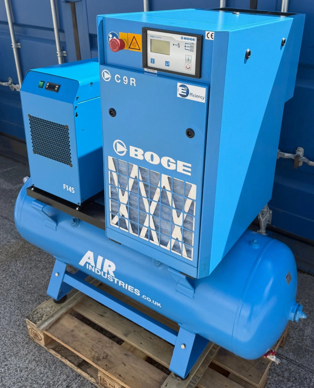 Boge C9DR-270 Receiver Mounted Rotary Screw Compressor + Dryer (42Cfm, 7.5Kw)