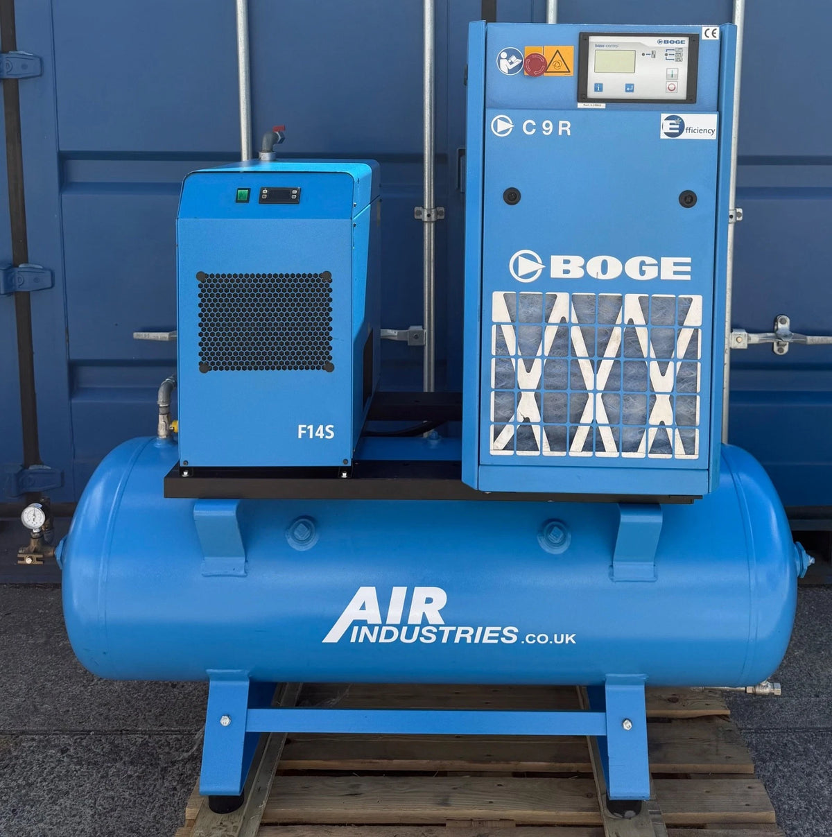 Boge C9DR-270 Receiver Mounted Rotary Screw Compressor + Dryer (42Cfm, 7.5Kw)