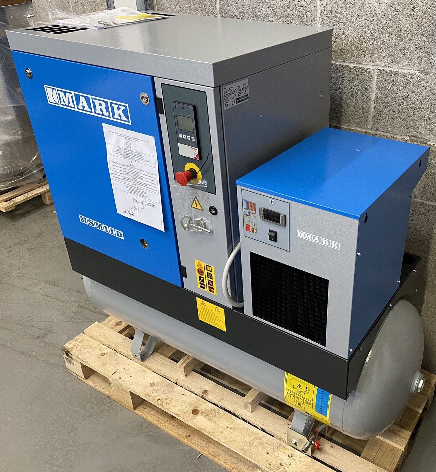 Mark MSM11D Receiver Mounted Rotary Screw Compressor + Dryer (57CFM, 11kW)