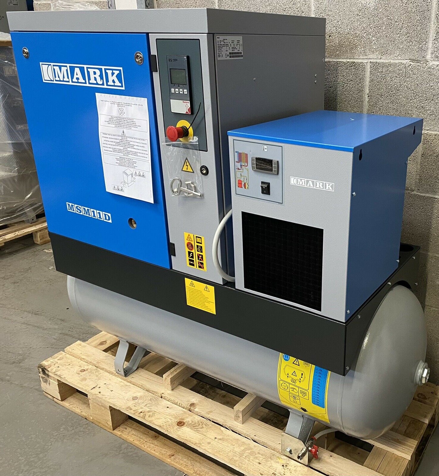 Mark MSM11D Receiver Mounted Rotary Screw Compressor + Dryer (50CFM, 11kW)