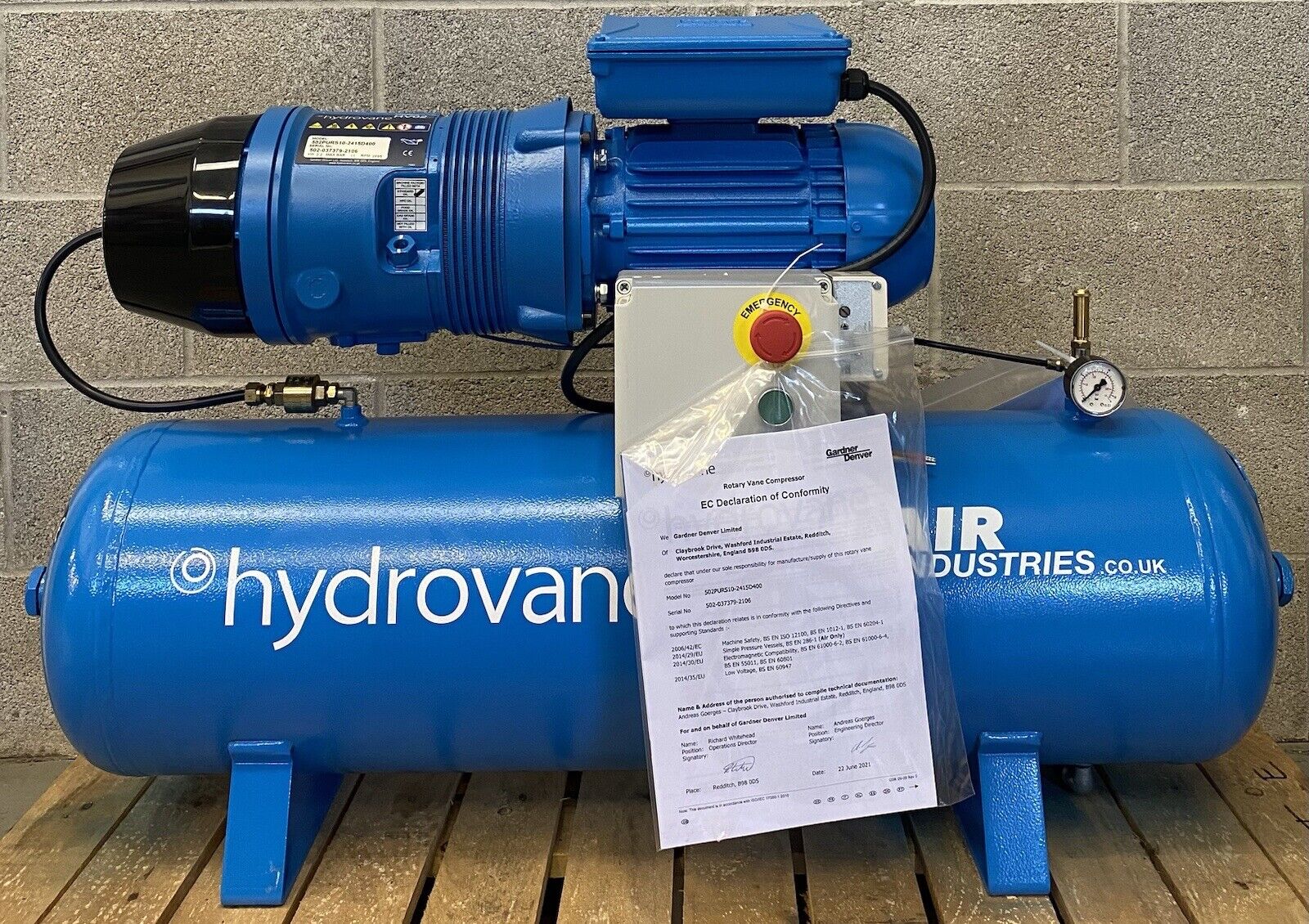 Hv2 Compressor Hydrovane HV02 Receiver Mounted Rotary Vane Compressor (230v Single Ph ...